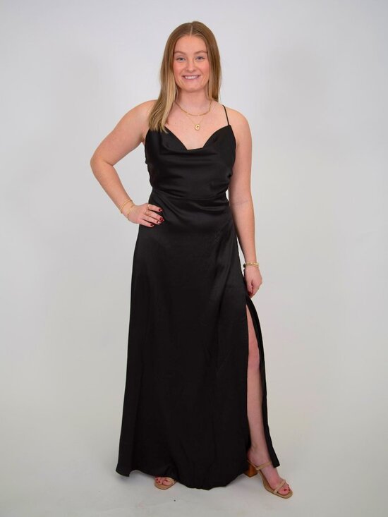 Bluivy Dresses & Skirts - Drape Neck Dress | Black